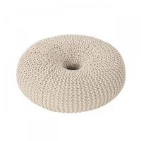 Murphy Upholstered Pouf,100% Cotton - Beige 