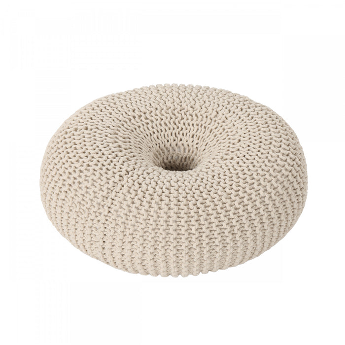 Murphy Upholstered Pouf,100% Cotton - Beige