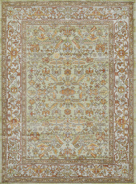 Hailey Traditional 9'3\" x 11'10\" Area Rug in Green Indoor Area Rug