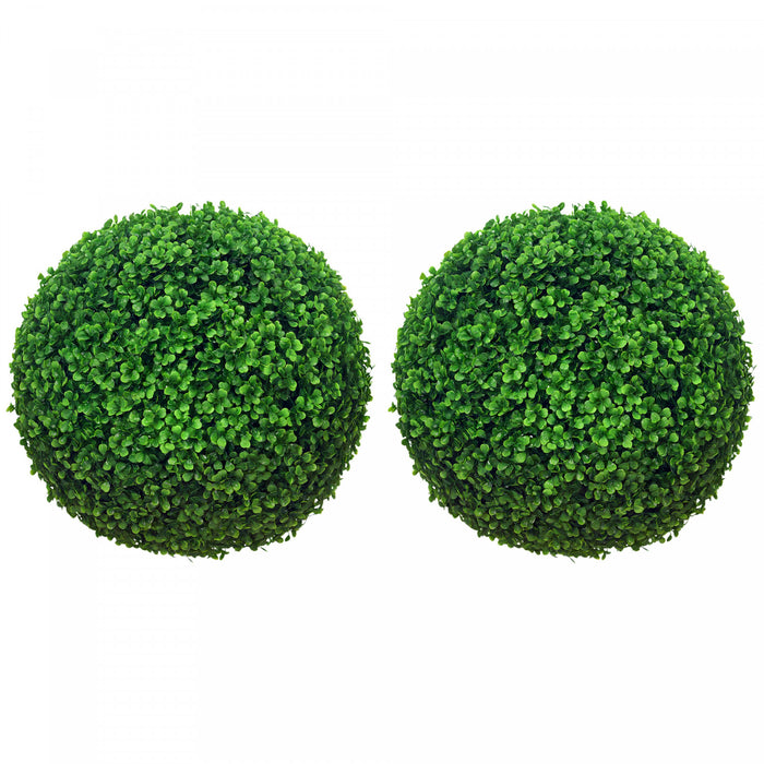 HOMCOM 2 Pack Artificial Tree Boxwood Topiary Balls, 15.7 Inch