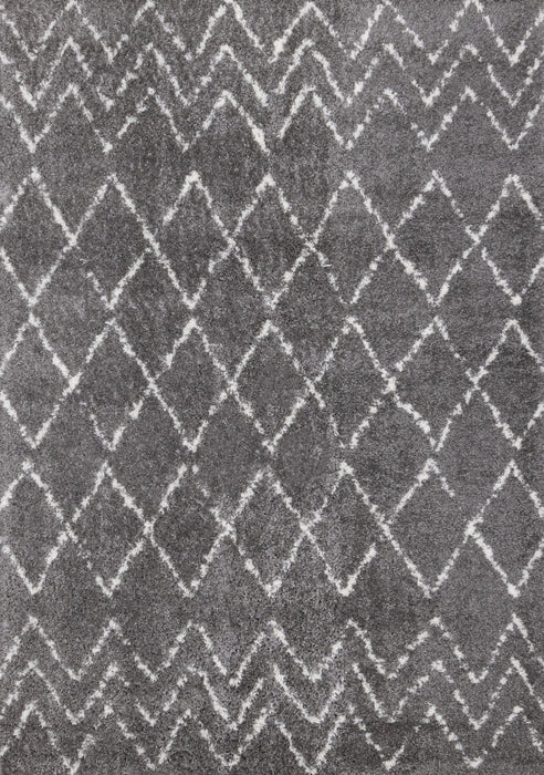 Taylor Grey Cream Rustic Diamond Rug, 7'10\" x 10'6\" Indoor Area Rug