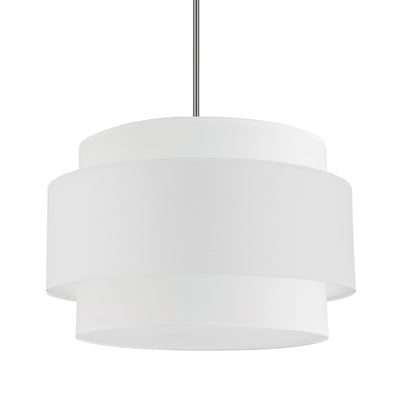 Dainolite Priya 4 Light Pendant 22" Dia Polished Chrome White Shade Lamp|Luminaire suspendu Priya de Dainolite de 22 po de diamètre avec abat-jour blanc, fini chromé poli et 4 ampoules
