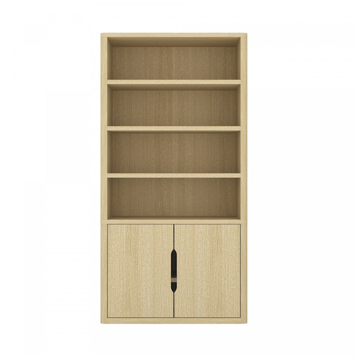 Rivington Modern 40\" Bookcase Cabinet in Natural Oak