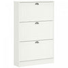 HOMCOM Narrow Shoe Cabinet with 3 Flip Drawers for Entryway