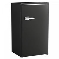 HOMCOM 3.1 Cu. Ft Retro Mini Fridge with Adjustable Thermostat, Black