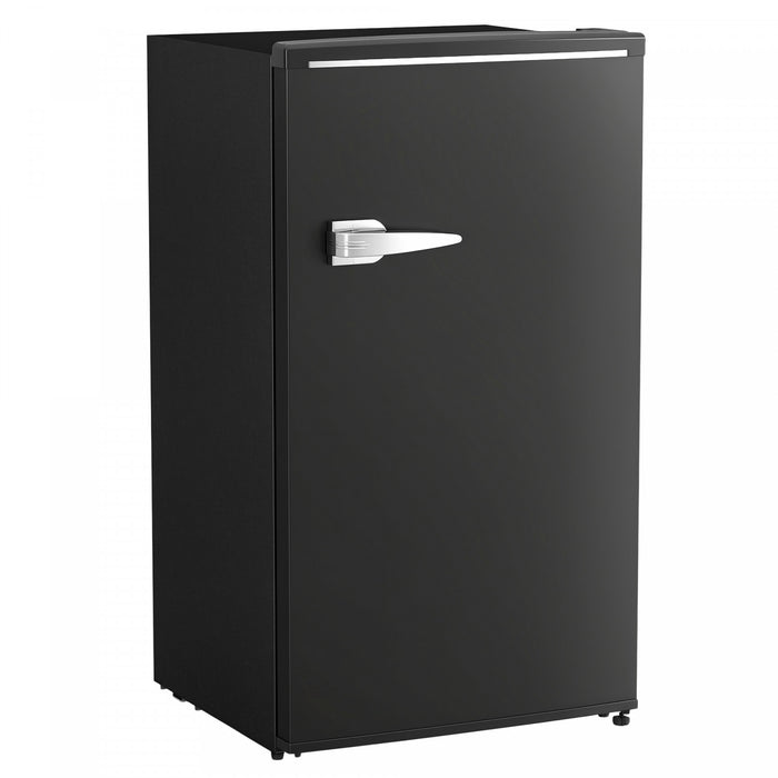HOMCOM 3.1 Cu. Ft Retro Mini Fridge with Adjustable Thermostat, Black