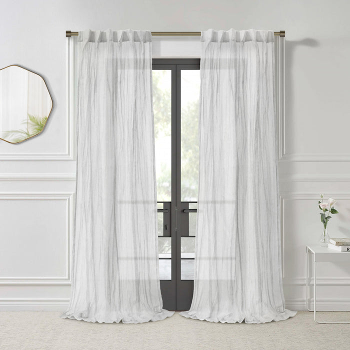 Habitat Paloma Apricot Sheer Dual Header Curtain Panel - 52 x 108