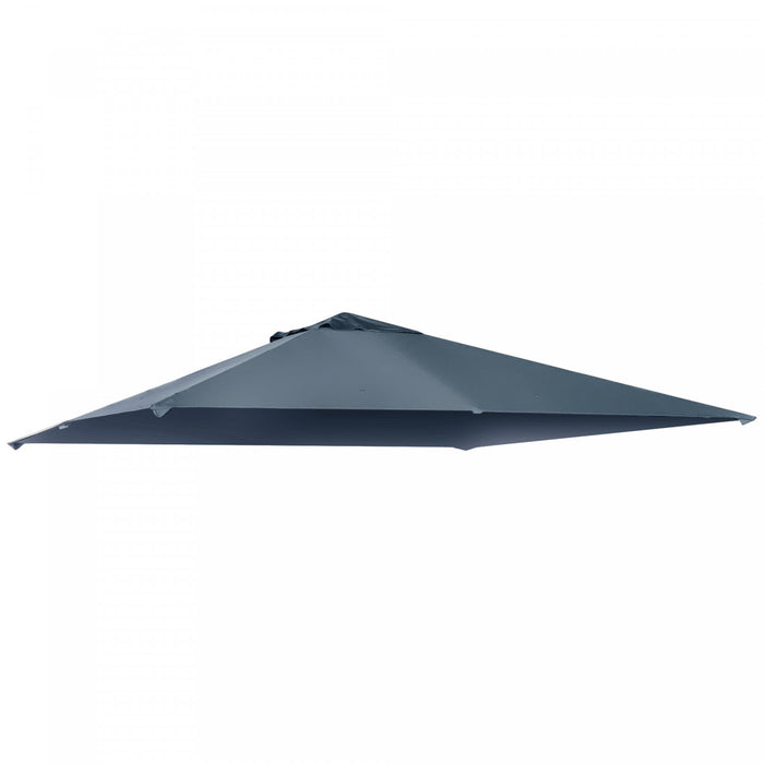 Outsunny 9.8' X 9.7' Square Gazebo Canopy Replacement Uv Protected Top Cover Sun Shade Grey