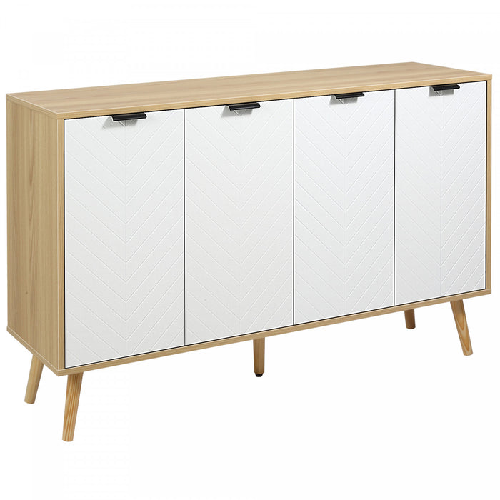 HOMCOM 47\" Sideboard, Buffet Cabinet with Adjustable Shelves, Natural