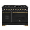 Forno Antico 48\" Gas Range, Black, Double Ovens, -FFSGS6219-48BLK