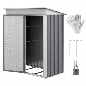 Outsunny 5x3 Ft Small Outdoor Storage Shed With Adjustable Shelf Grey