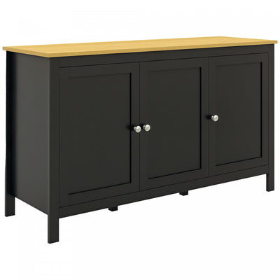 HOMCOM Storage Cabinet, Buffet Cabinet, Sideboard with Doors, Black
