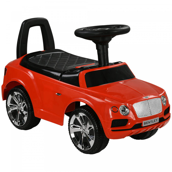 Qaba Bentley Bentayga Licensed Baby Car, Ride On Push Car Foot To Floor Slider With Horn Music, Under-seat Storage, For 18-36 Months, Red