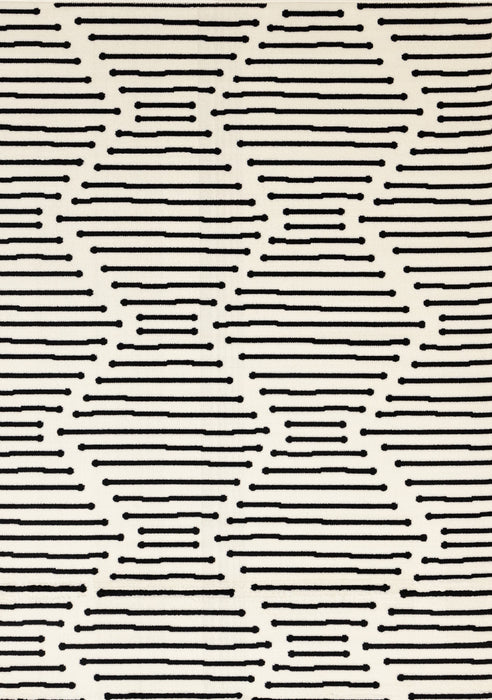 Forte Black White Stripes Area Rug - 7'9\" x 10'6\"