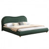 Olivia Upholstered Platform Bed Frame with Curved Headboard,King Size,Green King Bed