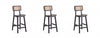Versailles Industry Chic Cane Back Wood Counter Stool in Black and Natural - Set of 3