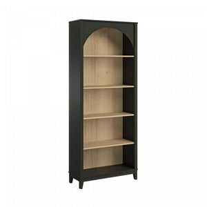 Prepac Ark Bookcase - Black and Natural Oak