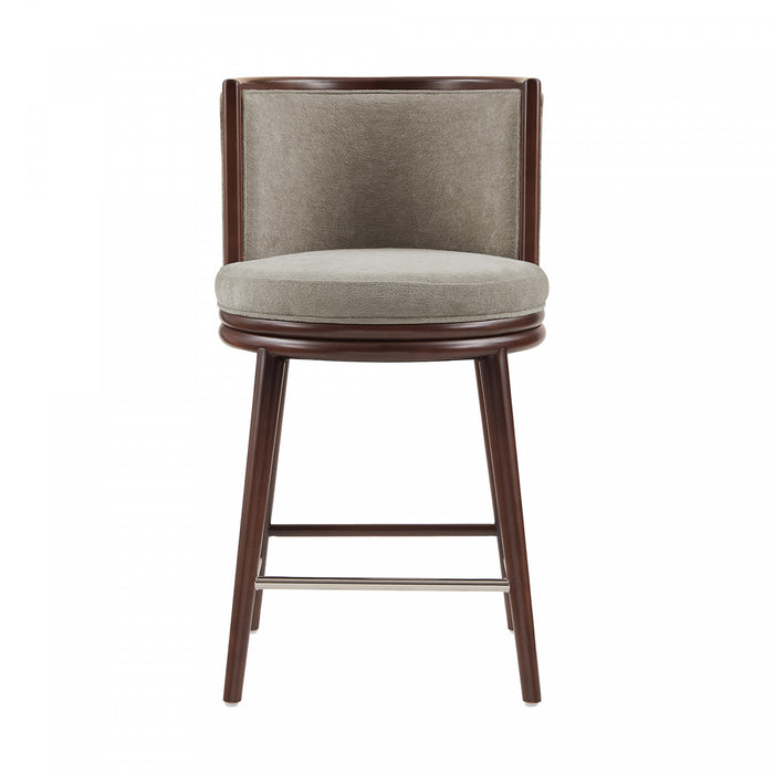 Evalyn Modern Wood Upholstered Counter Stool in Dove