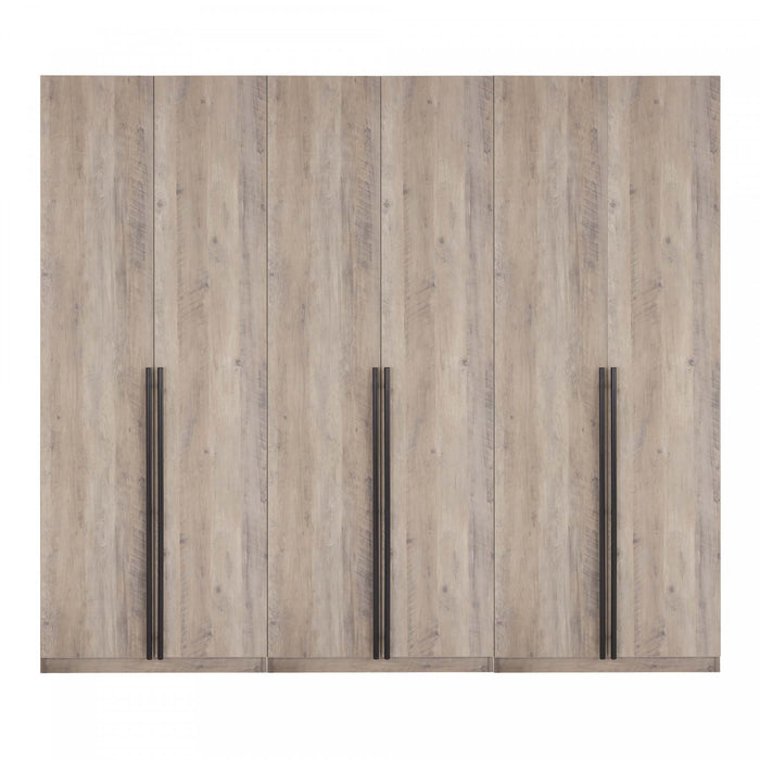 Lee Modern 32\" Wardrobe Closet in Rustic Gray - Set of 3 Armoire