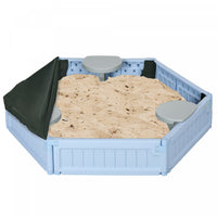 Diy Kids Sandbox With Waterproof Oxford Cover, Sand Playset Station With Bottom Fabric Liner, For 3-