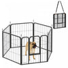 PawHut 6 Panels Dog Playpen, 22\"W x 24\"H Heavy Duty Pet Fence with Door & Strap for Indoor Outdoor Backyard Garden, Portable & Foldable Puppy Pet Pen for Small Dogs