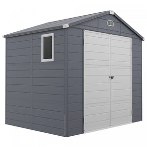 Outsunny 8' X 6' Plastic Garden Storage Shed With Air Vents, Dark Grey