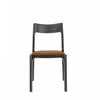 Moderno Modern Vegan Leather Wood Dining Chair in Saddle - Set of 2