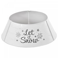 Homcom 26 Inch Metal Christmas Tree Collar, Xmas Tree Base Cover, White