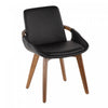 LumiSource Cosmo Faux Leather Mid-Century Dining Chair - Walnut/Black