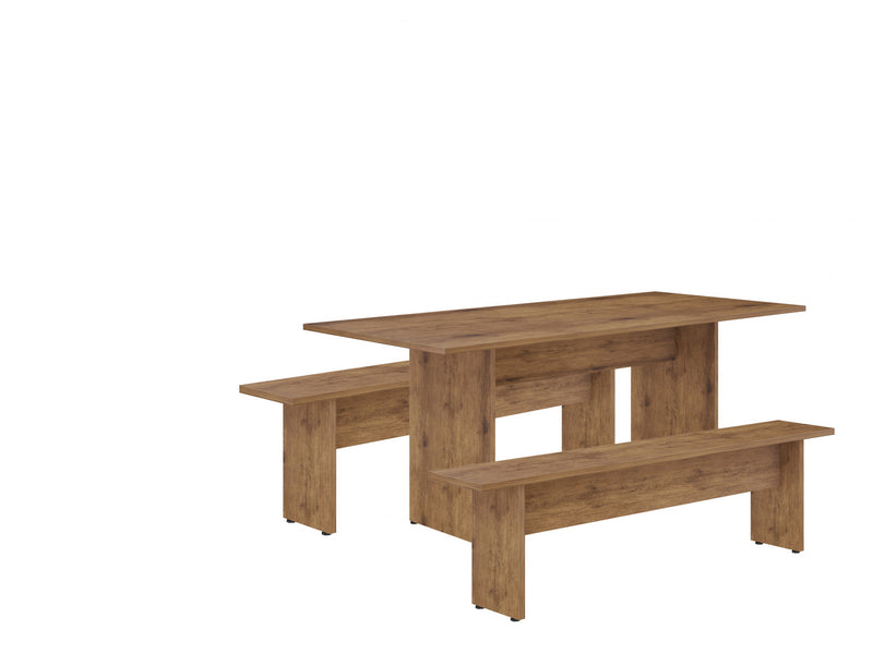 Nomad Modern 3-Piece Dining Set in Natural