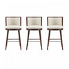 Evalyn Modern Wood Upholstered Barstool in Cream - Set of 3