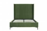 Promenade Mid-Century Modern Upholstered Velvet Full Bed in Moss Green 