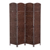 Homcom Double Hinged Woven Wicker Room Divider And Privacy Screens