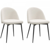 HOMCOM Dining Chairs Set of 2, Mid-Back Velvet-touch Upholstery Side Chair