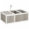 Pawhut Tortoise Habitat, Wooden Tortoise Enclosure With Openable Tops, Run Cage, Two Rooms, Grey