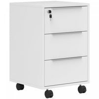 HOMCOM Vertical Filing Cabinet with Lock, 3-Drawer File Cabinet, White