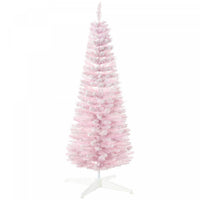 Homcom Pencil Artificial Christmas Tree With Snow-flocked Branches