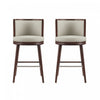 Evalyn Modern Wood Upholstered Barstool in Stone - Set of 2