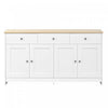 Grace 55.1\" Rustic Wood Buffet Cabinet with Doors and Drawers,White Accent Cabinet