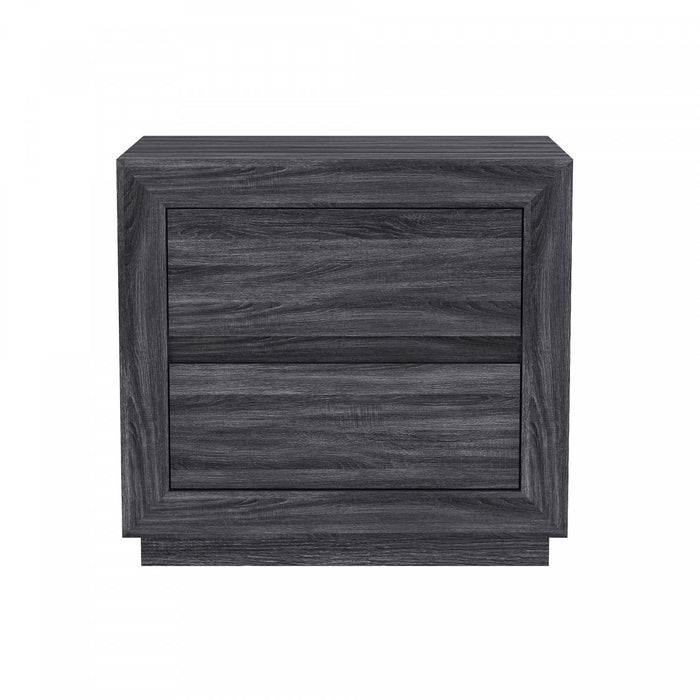 Soren Contemporary 26\" Nightstand in Charcoal Gray (2-Drawer)