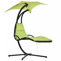 Outsunny Outdoor Hammock Chair With Stand, Floating Chaise Lounge Chair With Soft Padded Cushion, Ha