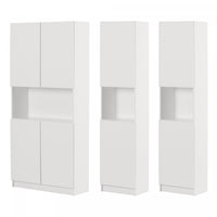 Liora Set Of Bookcase And 2 2-door Narrow Bookcases - Pure White 