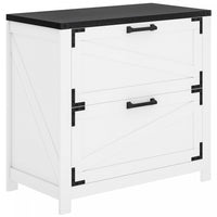 HOMCOM 2 Drawer File Cabinet Lateral Filing Cabinet for Home Office, White