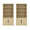 Rivington Modern 40\" Bookcase Cabinet in Natural Oak - Set of 2