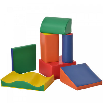 Soozier 7-piece Soft Play, Freely-assembled Kids Crawl And Climb Activity Soft Play Equipment, Indoo|Soozier 7 Pieces Blocs De Jeu Souples Enfants Grimper Et Ramper Jouet De Gymnastique Blocs De Constr