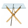 Olivia Square Glass Dining Table with Multi-Use Function,Golden