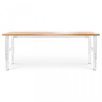 Gladiator 8' Adjustable Height Hardwood Workbench - Hammered White