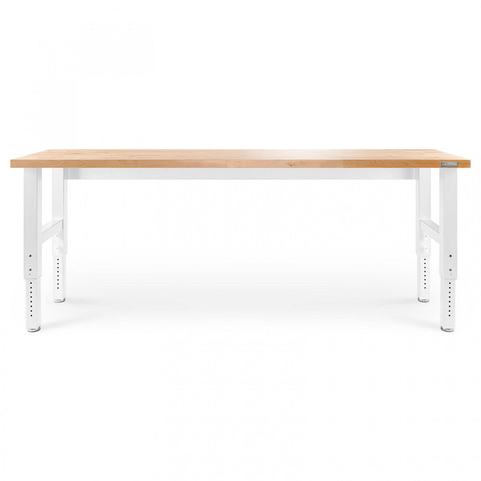Gladiator 8' Adjustable Height Hardwood Workbench - Hammered White