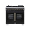 Forno Capriasca 36\" French Door Dual Fuel Range, Black, 5.36 cu. ft. - FFSGS6387-36BLK