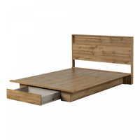 Cavalleri Platform Bed And Headboard Set Nordik Oak - South Shore Queen Bed